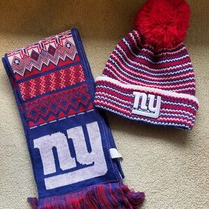 New York Giants Knit Hat and Scarf Set